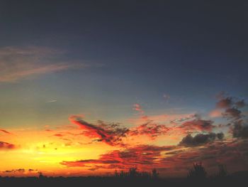 Low angle view of sky during sunset