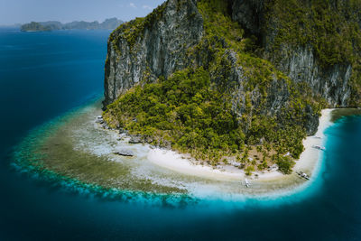 Aerial view of island in sea