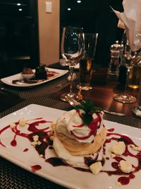 Close-up of cake on table