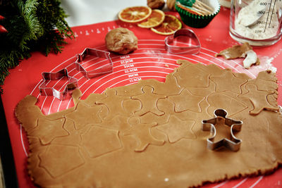 Raw dough for gingerbread cookies