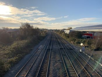 Railroad tracks against sky