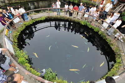 High angle view of canal