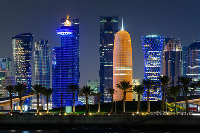 Doha city skyline and skyscraper the beautiful of qatar