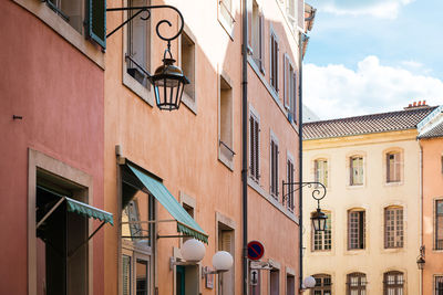 Low angle view of buildings against sky