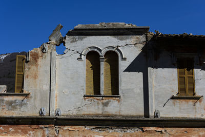 Building destroyed by a strong earthquake