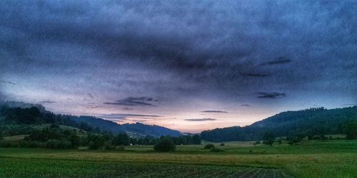Scenic view of field against sky