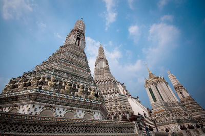 Low angle view of temple building against sky