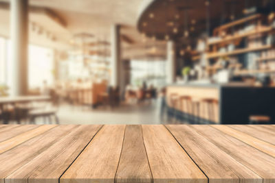 Close-up of wooden table