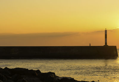 View of sea against sky during sunset