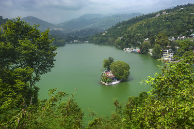 High angle view of island