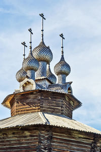 Low angle view of temple building against sky