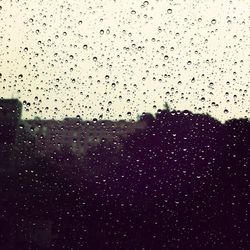 Close-up of water drops on glass