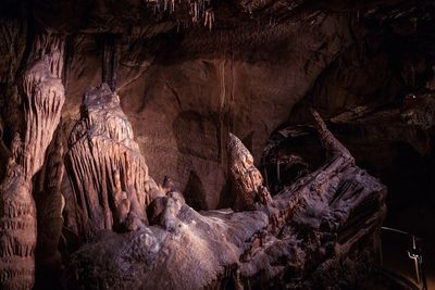 Low angle view of rock formation in cave