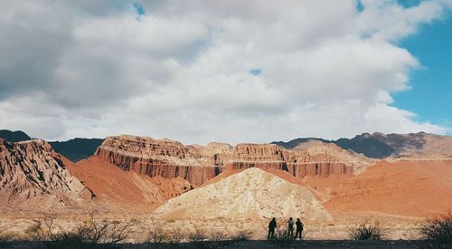 Panoramic view of mountain against cloudy sky