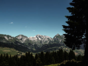 Scenic view of mountains against sky