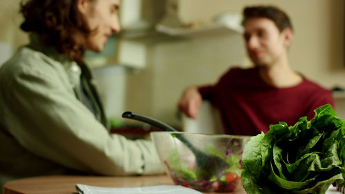 Couple sitting at home