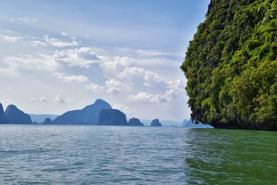 Island ocean tropical forest views near phi phi, ko rang yai, ko li pe phuket thailand asia.