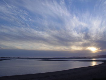 Scenic view of sea at sunset