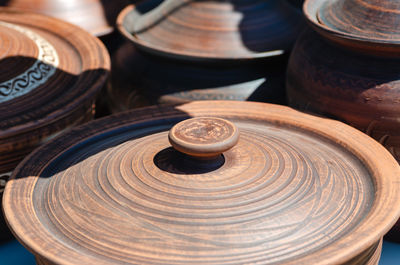 Close-up of pottery