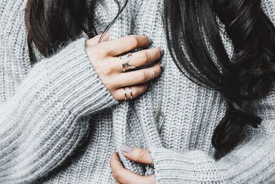 Close-up of woman hand with tattoo