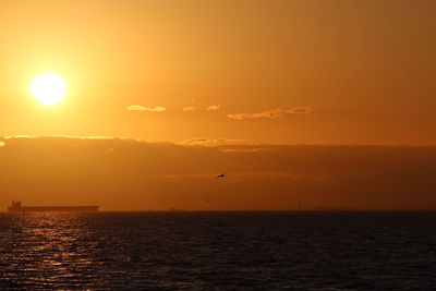 View of sea against sky during sunset