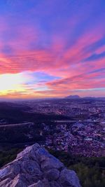 Scenic view of landscape against sky during sunset