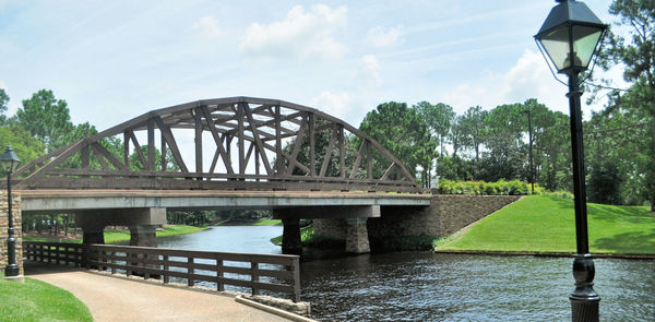 Bridge over river against sky