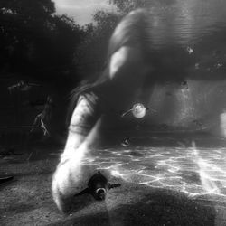 Man swimming in sea