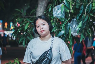 Portrait of cute girl outdoors