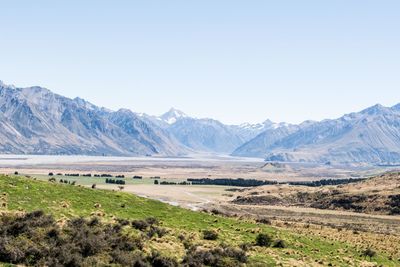 Scenic view of landscape against clear sky