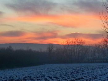 Scenic view of landscape at sunset