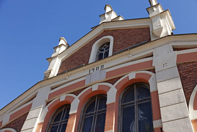 Low angle view of building against clear sky