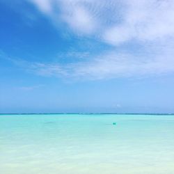 Idyllic shot of buoy in sea against sky