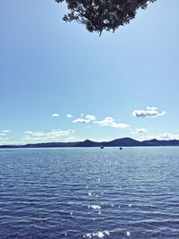 View of calm blue sea against sky