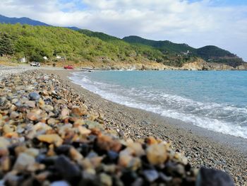 Scenic view of beach against sky