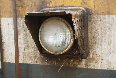 Headlight of old train