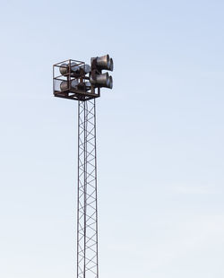 Low angle view of megaphone against clear sky