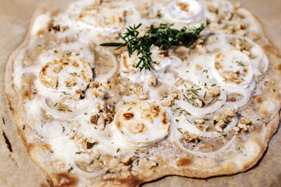 High angle view of fish served in plate