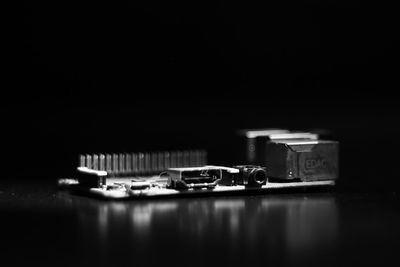 Close-up of glasses on table