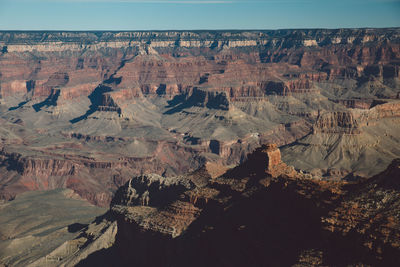 Scenic view of dramatic landscape against clear sky