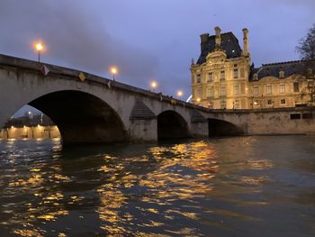 Arch bridge over river