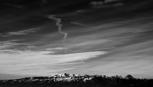 Low angle view of mountain against sky