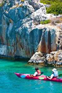 Rock formation in sea