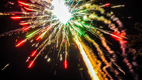 Low angle view of firework display