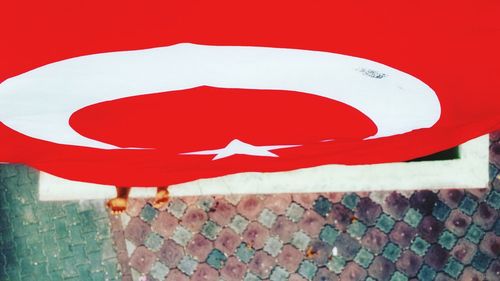 Close-up of red wall