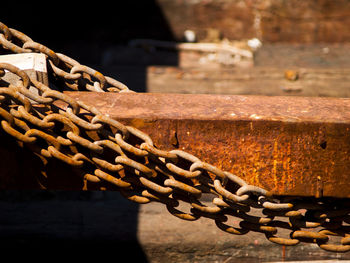 Close-up of rusty chain