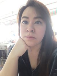 Close-up portrait of young woman