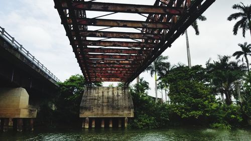 Bridge over river against sky