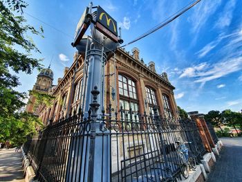 Low angle view of old building against sky