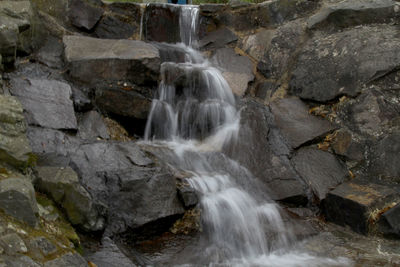 Scenic view of waterfall